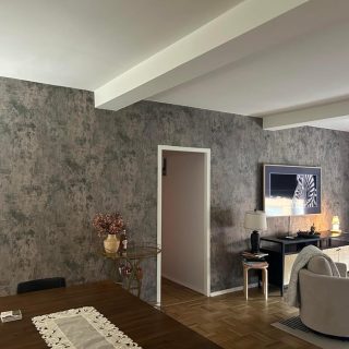 16"×1181" Extra Thick Large Size Light Brown Grey Concrete Wallpaper Peel and Stick Industrial Brown Gray Concrete Contact Paper Removable Vinyl Cement Sticker for Office Room Bedroom Gym Walls